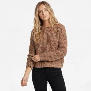 FRAME Marled Knit Sweater Small Multicolor Chunky Wool Blend Boxy Crew